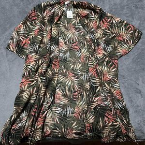NEW Women’s Tropical Green Leaf Print Kimono Top